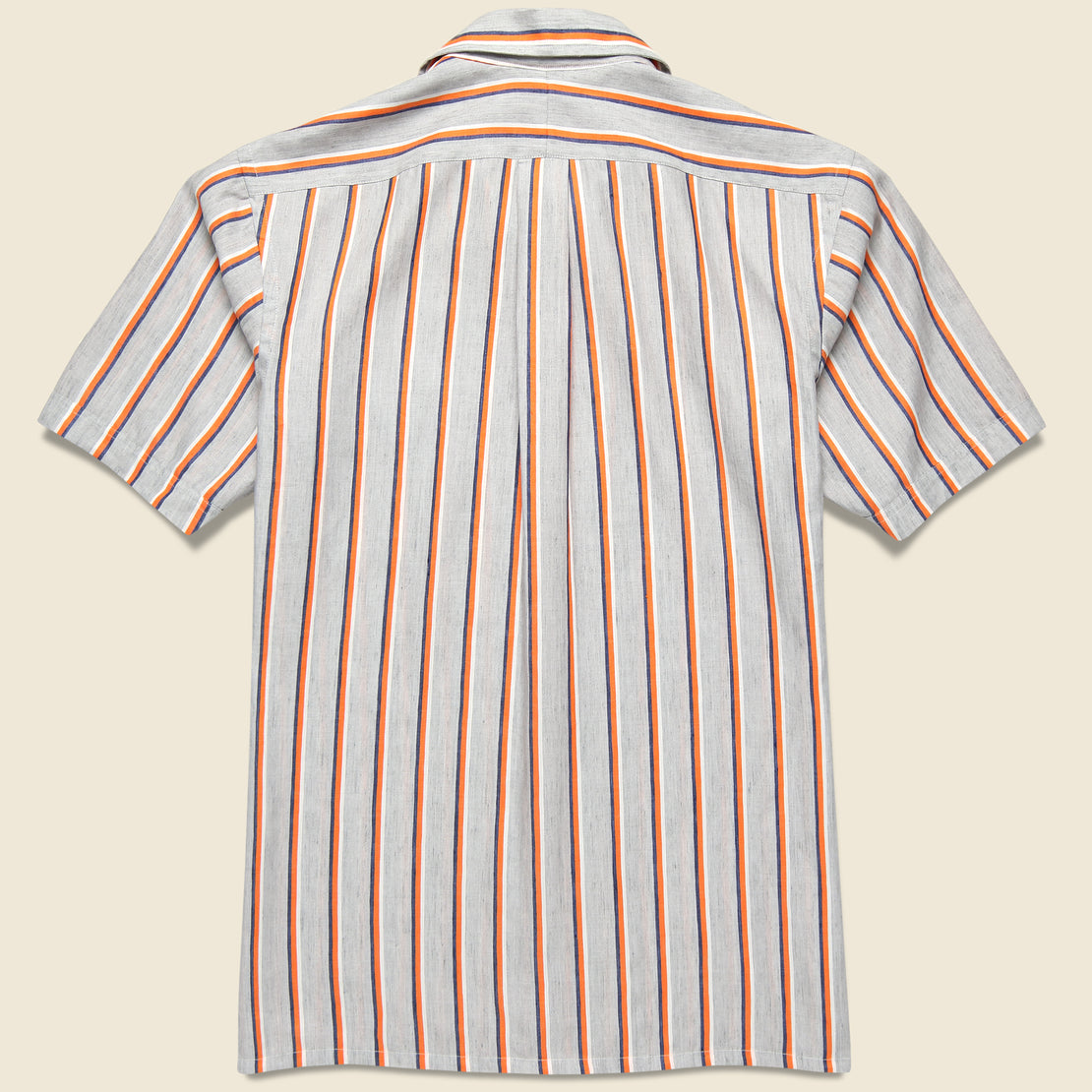 Textured Stripe Shirt - Grey/Orange - Hamilton Shirt Co. - STAG Provisions - Tops - S/S Woven - Stripe