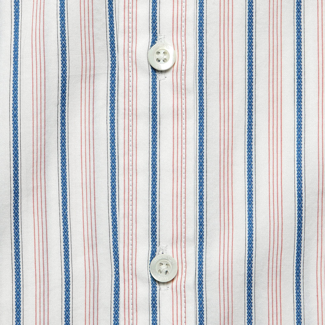 Textured Stripe Shirt - White/Cobalt/Dusty Rose - Hamilton Shirt Co. - STAG Provisions - Tops - L/S Woven - Stripe