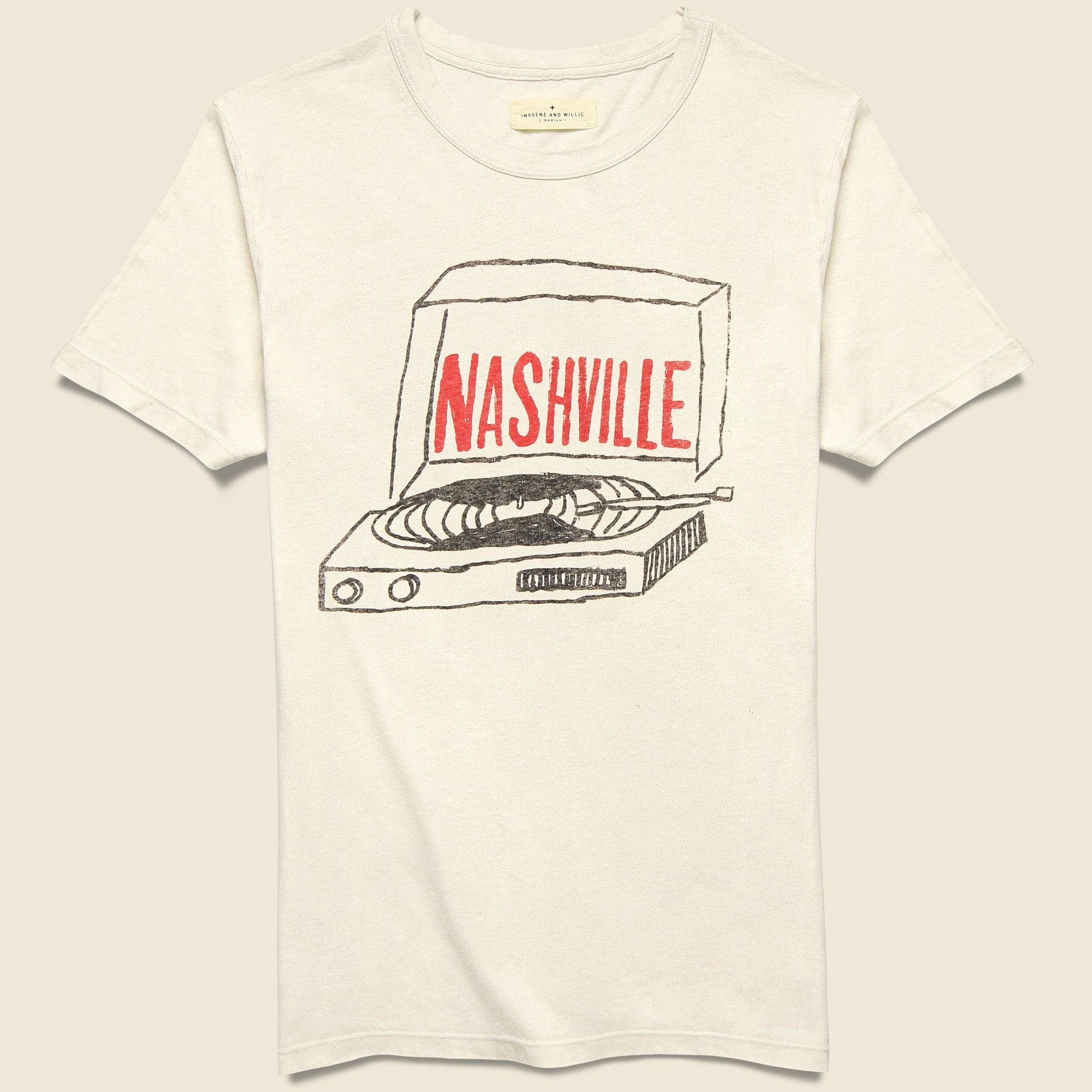 Nashville Record Tee - Vintage White - Imogene + Willie - STAG Provisions - Tops - S/S Tee - Graphic