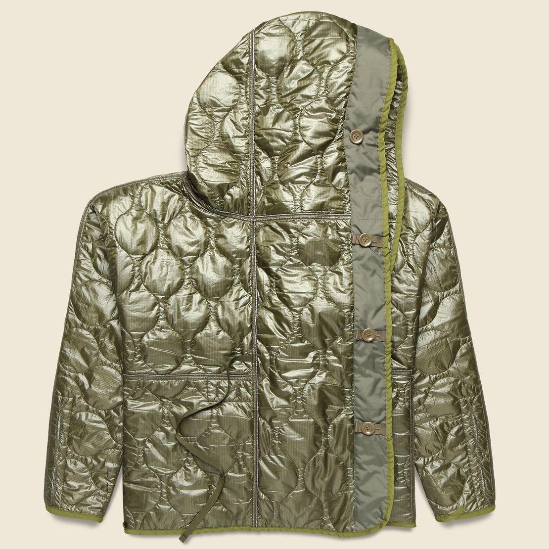 Nylon Quilting Lining RING Coat - Khaki - Kapital - STAG Provisions - Outerwear - Coat / Jacket