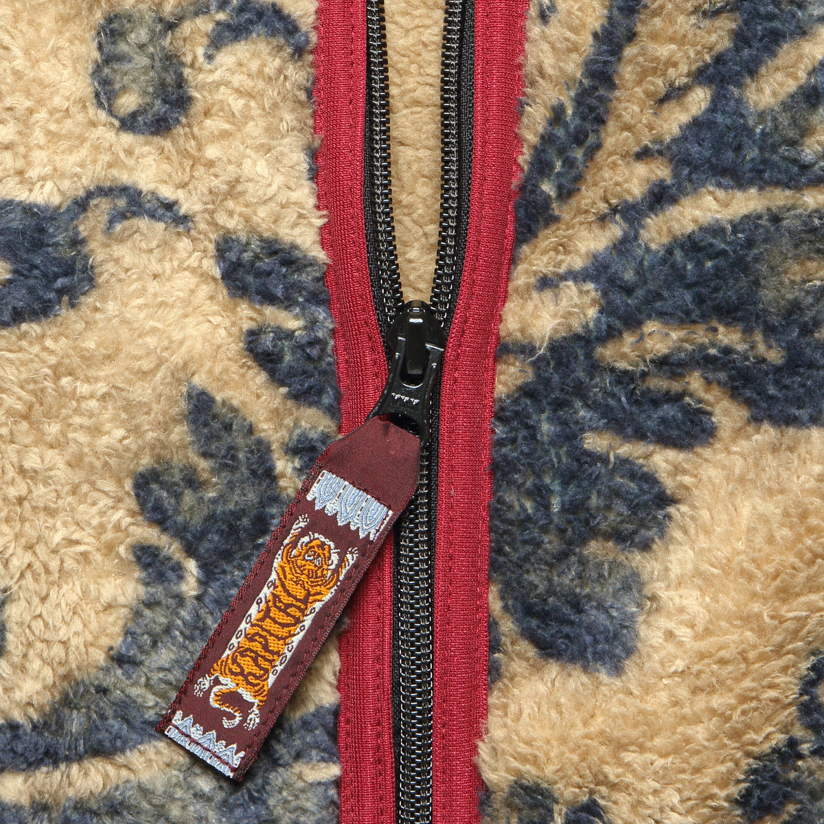 Damask Fleece Zip Blouson - Beige