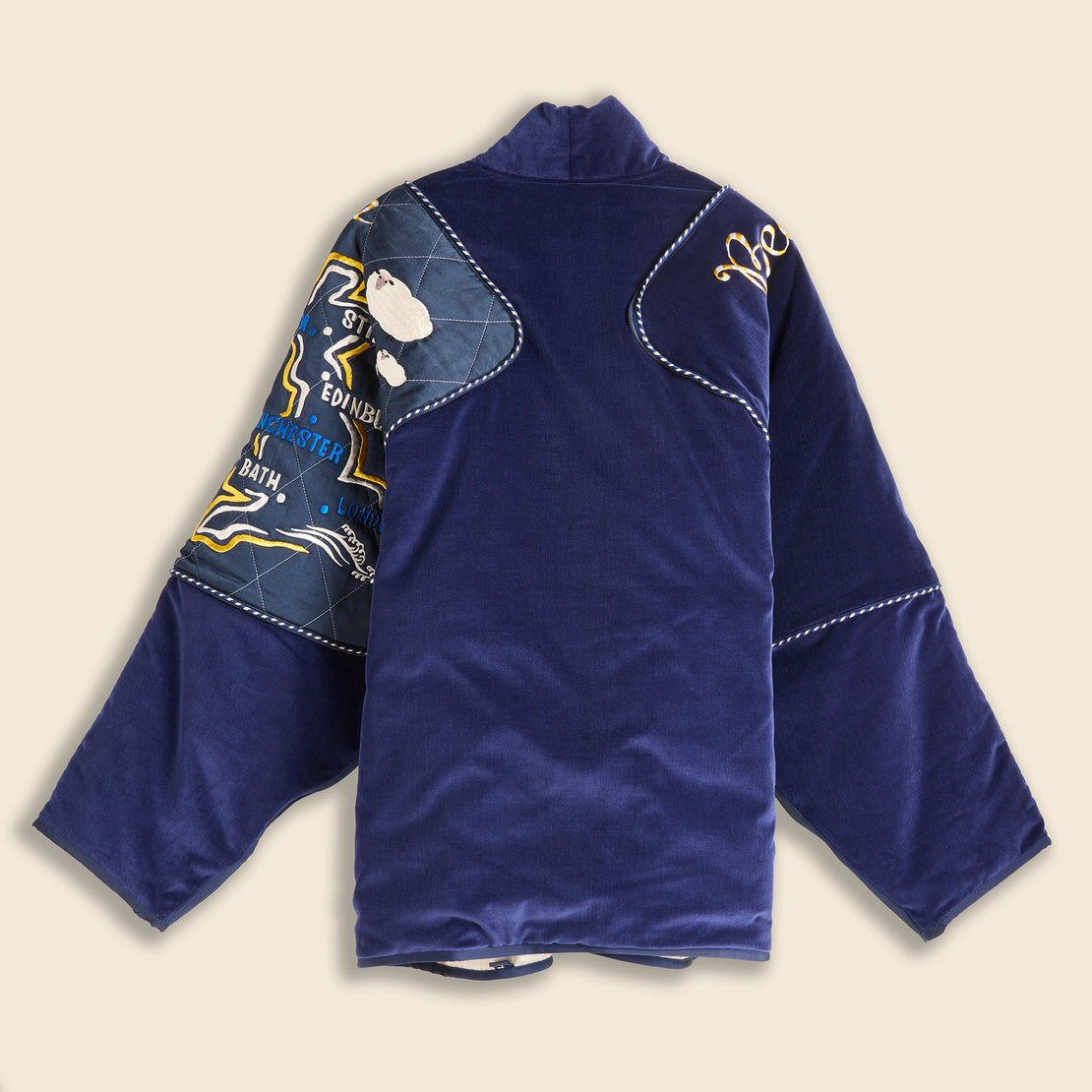 Velveteen KESA SHAM BOMBER Jacket (Beautiful QUEEN) - Navy - Kapital - STAG Provisions - W - Outerwear - Coat/Jacket