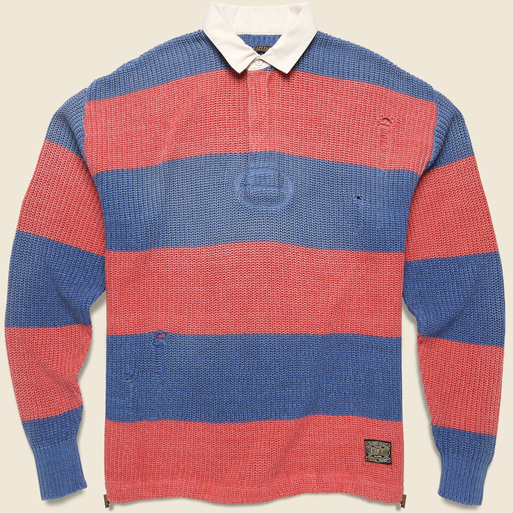 Knit Rugby Polo - Red - Kapital - STAG Provisions - Tops - L/S Knit