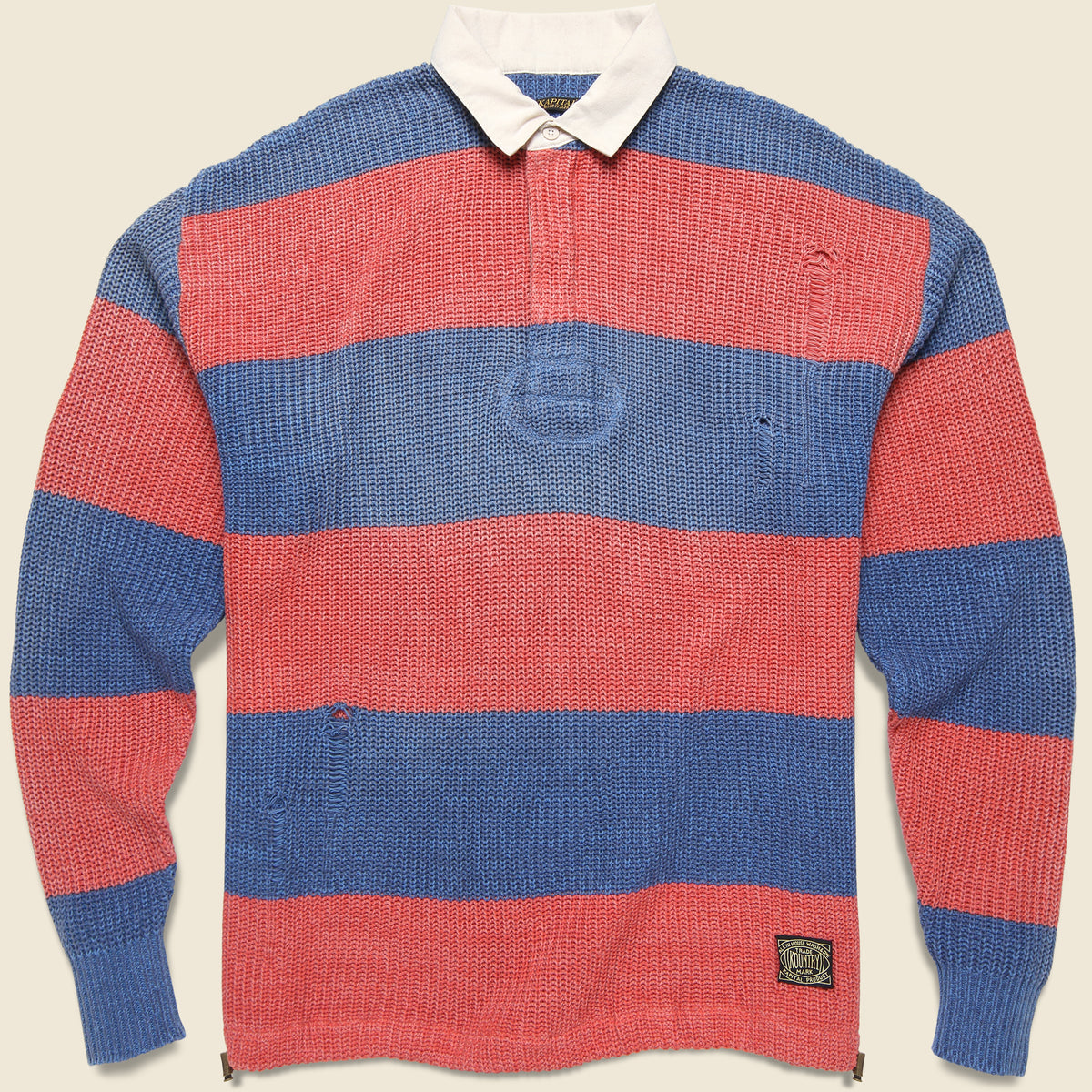 【か】【roku】RUGBY SHIRT KNIT 6（ロク）の「＜6(ROKU)＞SHEER JAQUARED RUGBY SHIRT KNIT