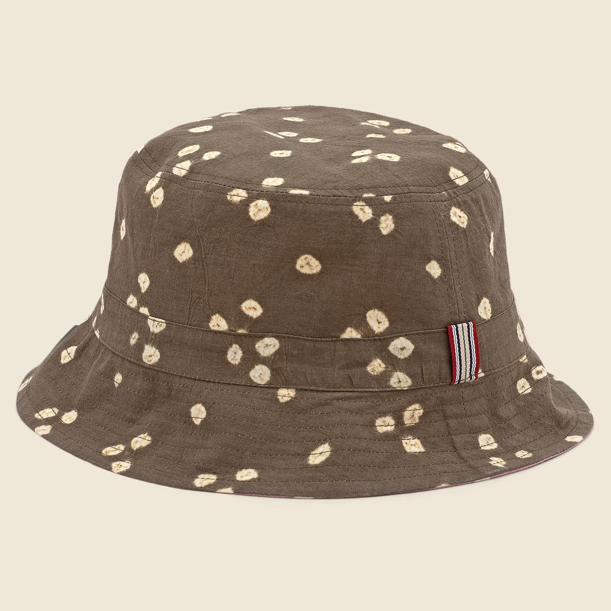 Reversible Bandhani Bucket Hat - Pink/Olive