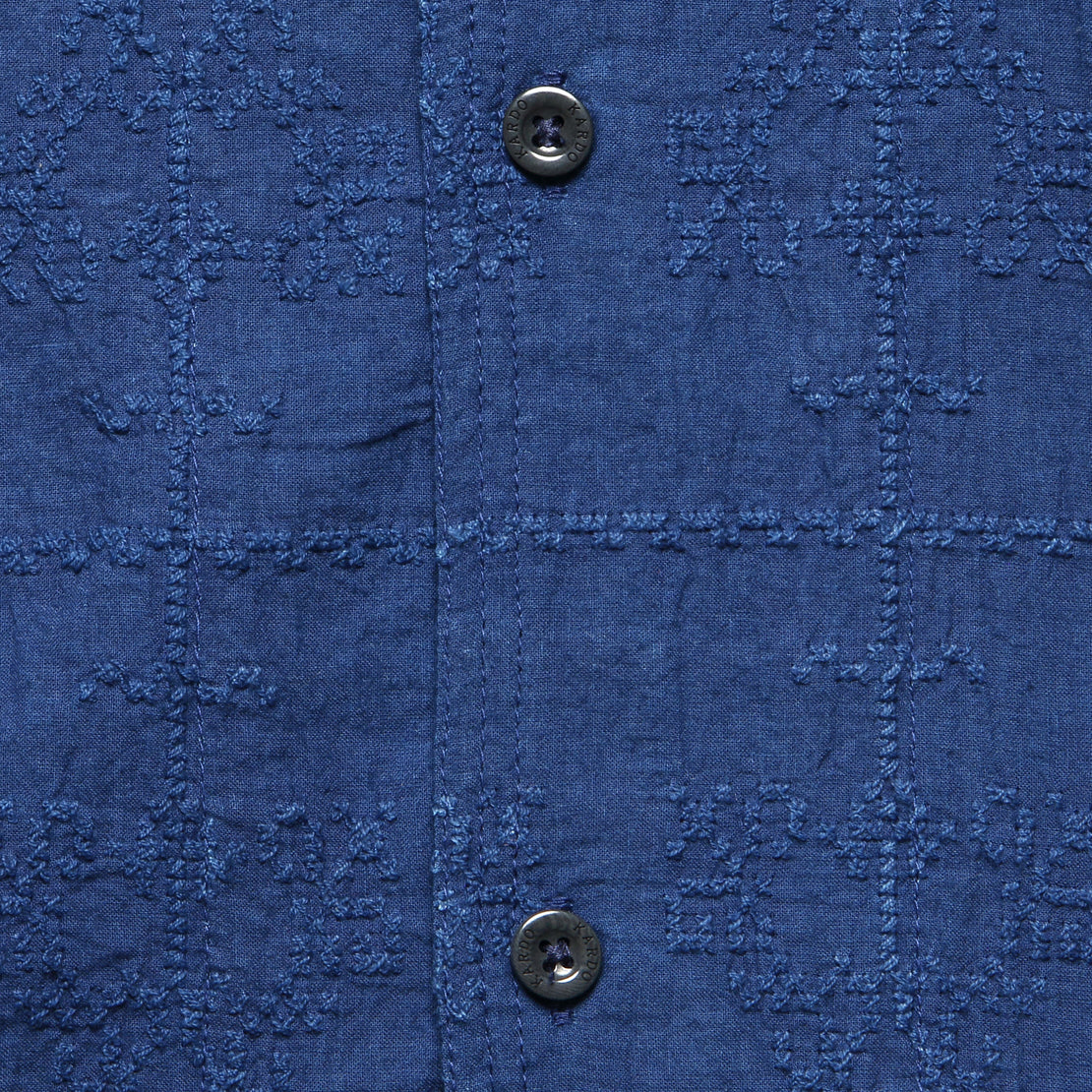 Chintan Schiffli Embroidered Shirt - Indigo - Kardo - STAG Provisions - Tops - S/S Woven - Solid