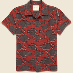 Tiger Block Print Shirt - Red - Kardo - STAG Provisions - Tops - S/S Woven - Other Pattern