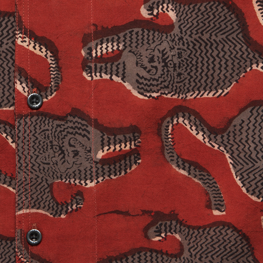 Chintan Tiger Block Print Shirt - Red/Black - Kardo - STAG Provisions - Tops - S/S Woven - Other Pattern