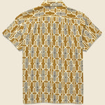 Geo Tile Block Print Shirt - Gold - Kardo - STAG Provisions - Tops - S/S Woven - Other Pattern