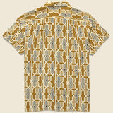 Geo Tile Block Print Shirt - Gold - Kardo - STAG Provisions - Tops - S/S Woven - Other Pattern