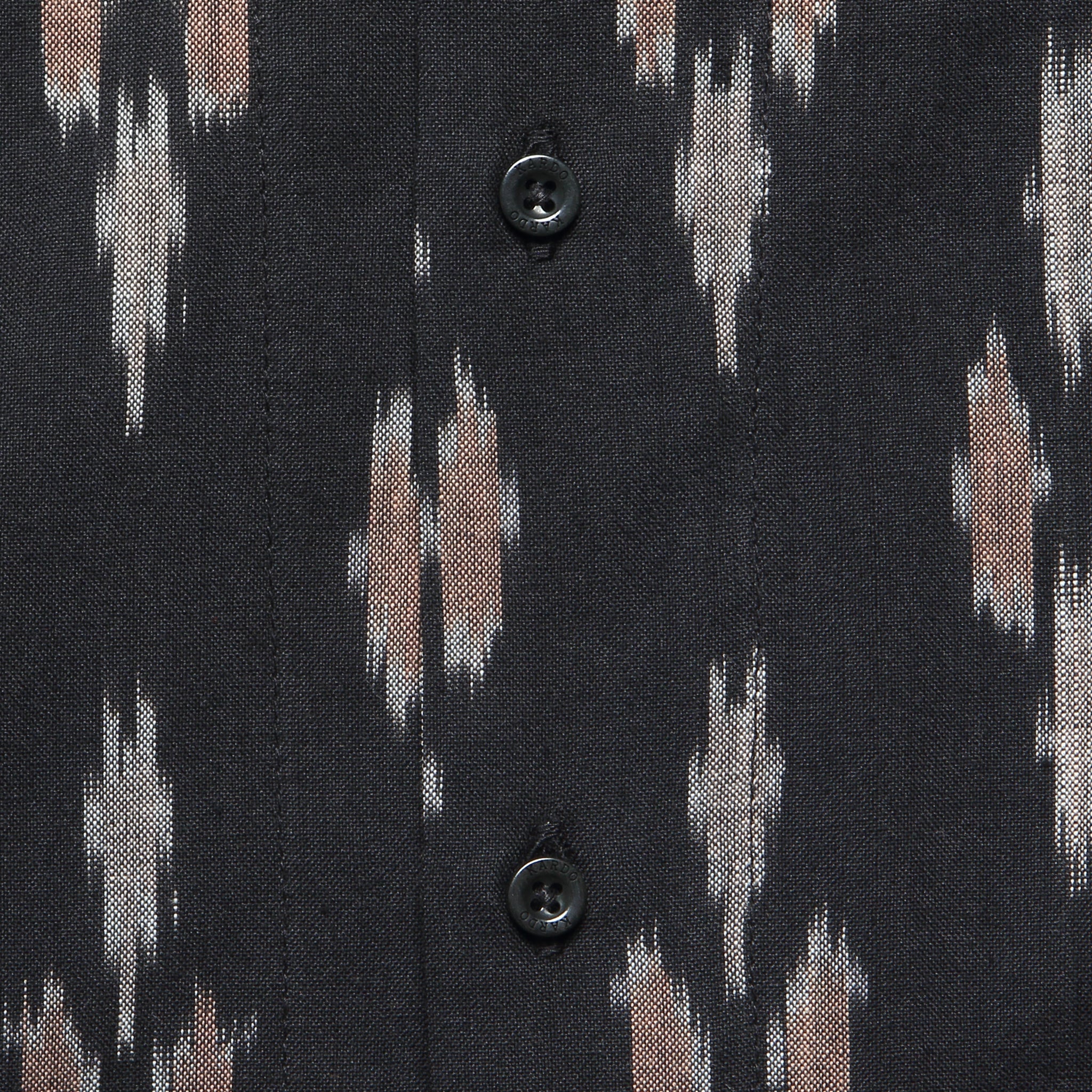 Handwoven Ikat Shirt - Black - Kardo - STAG Provisions - Tops - S/S Woven - Other Pattern