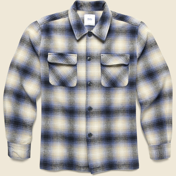 Shiloh Flannel - Black/Blue Shadow Plaid
