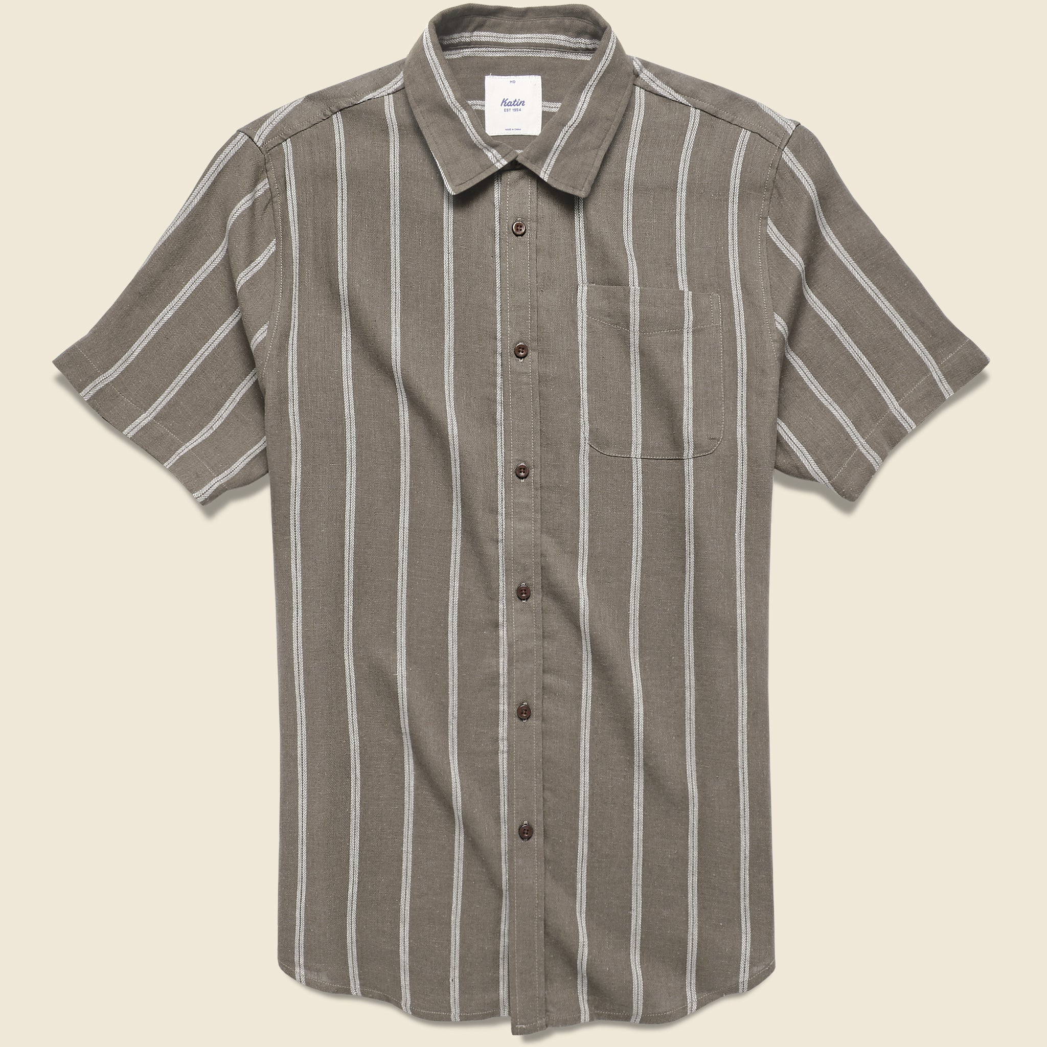 Alan Stripe Shirt - Gravel/White - Katin - STAG Provisions - Tops - S/S Woven - Stripe