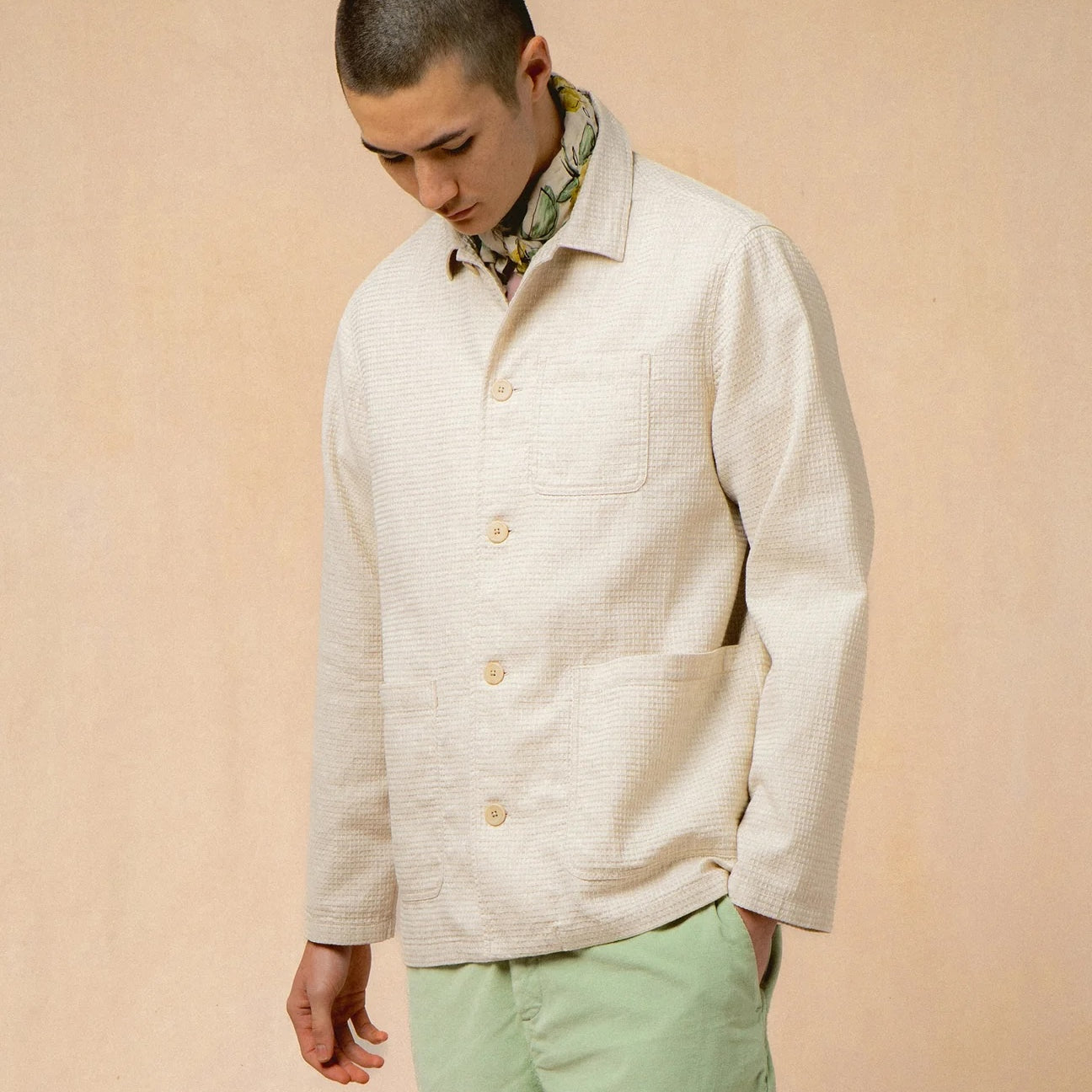 Ormiston Jacket - Ecru Waffle - Kestin - STAG Provisions - Outerwear - Coat / Jacket