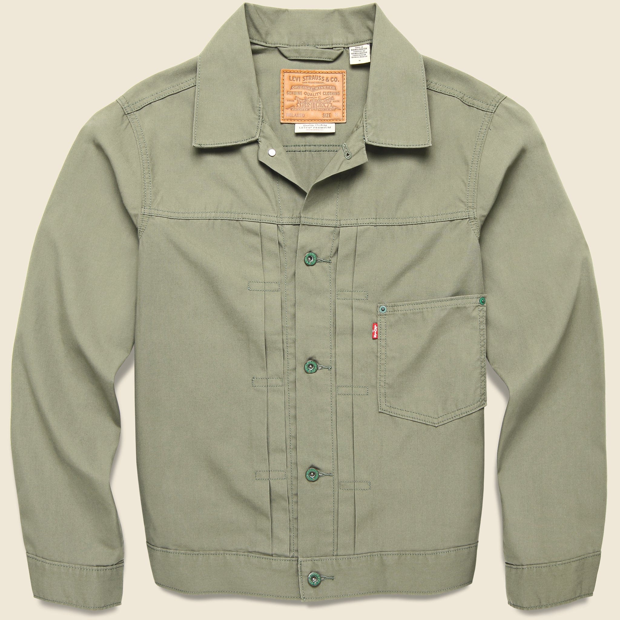 Type 1 Trucker Jacket - Smokey Olive - Levis Premium - STAG Provisions - Outerwear - Coat / Jacket