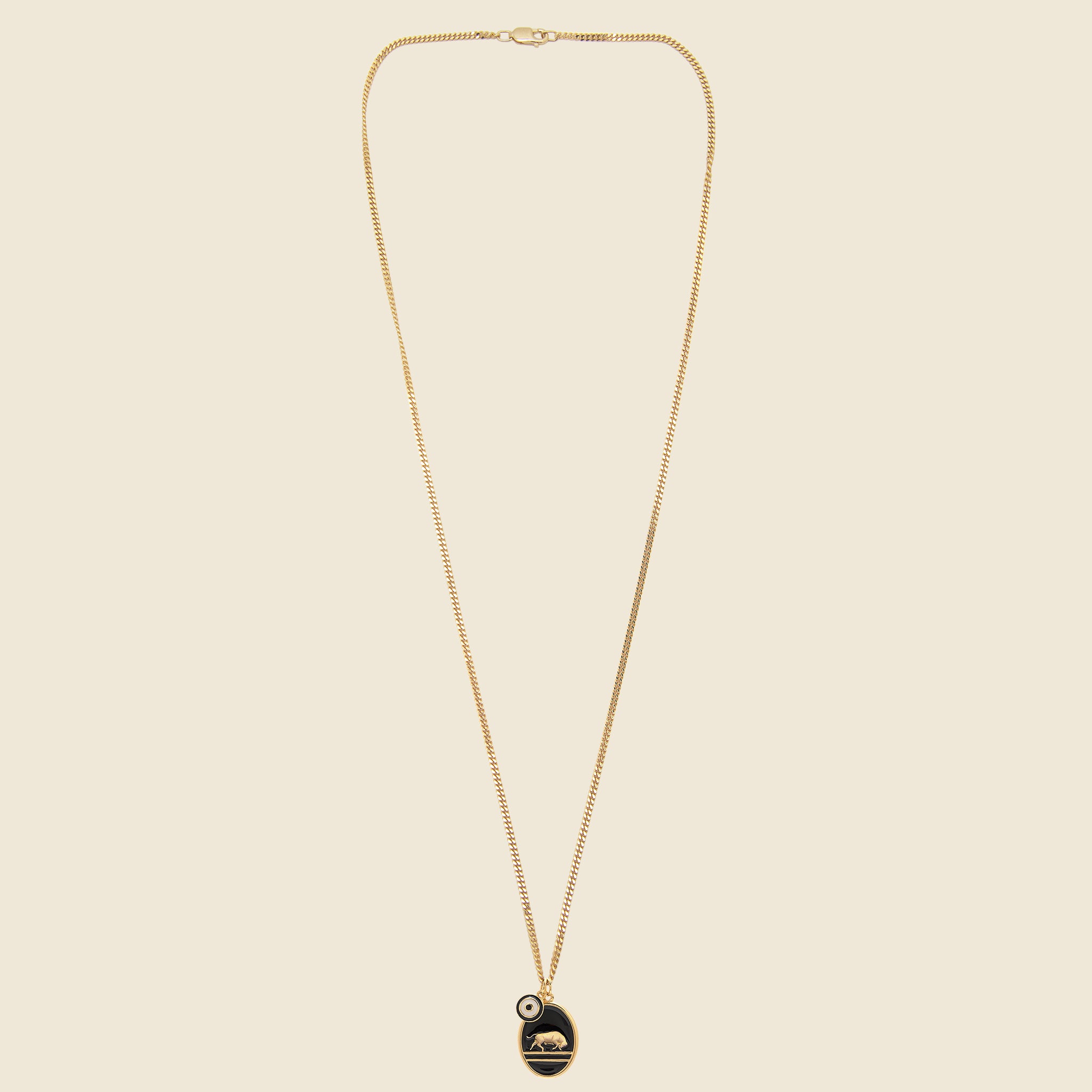 Oxen Pendant Necklace - Gold Vermeil/Black Enamel - Miansai - STAG Provisions - Accessories - Necklaces