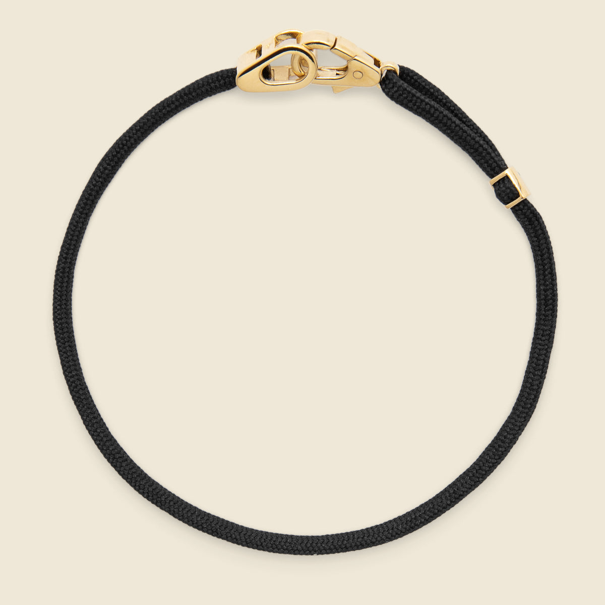 Miansai Mens Orson Pull Bungee Rope Bracelet Gold Vermeil/Black/Brown