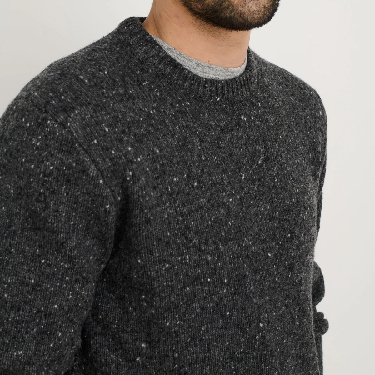 Donegal Wool Sweater - Charcoal