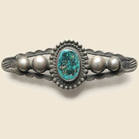 Turquoise & Silver Pin