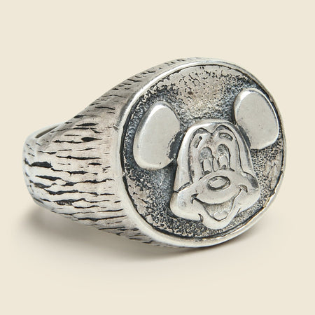 Vintage Sterling Mickey Signet Ring