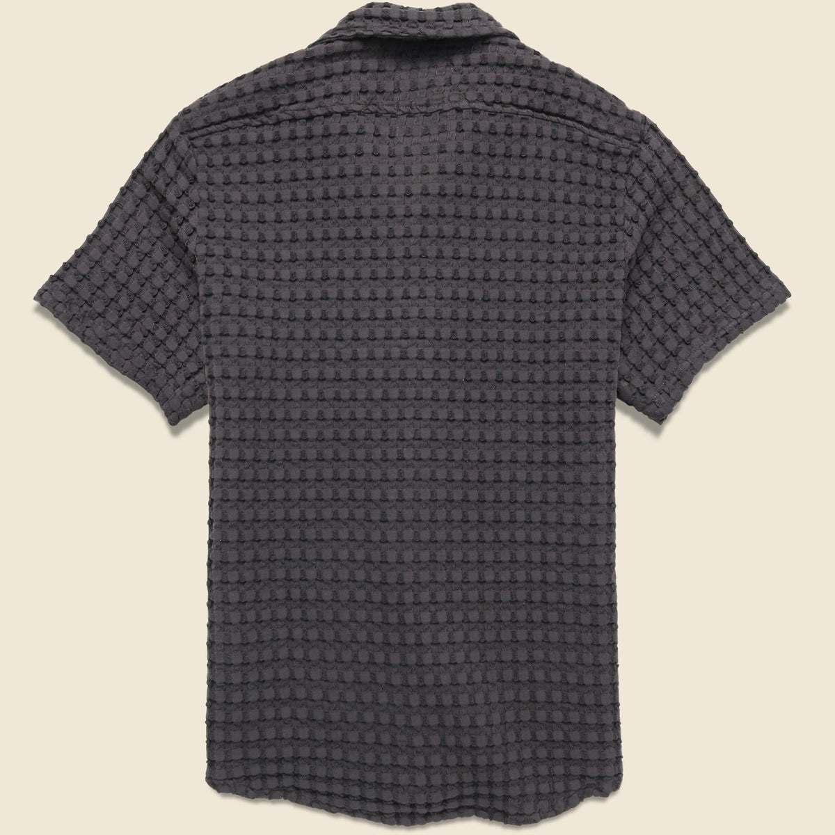 ROKU　WAFFLE SHORT SLEEVE SHIRT　OAS OAS Camp Collar Waffle Shirt - Ecru | Short Sleeve Shirts