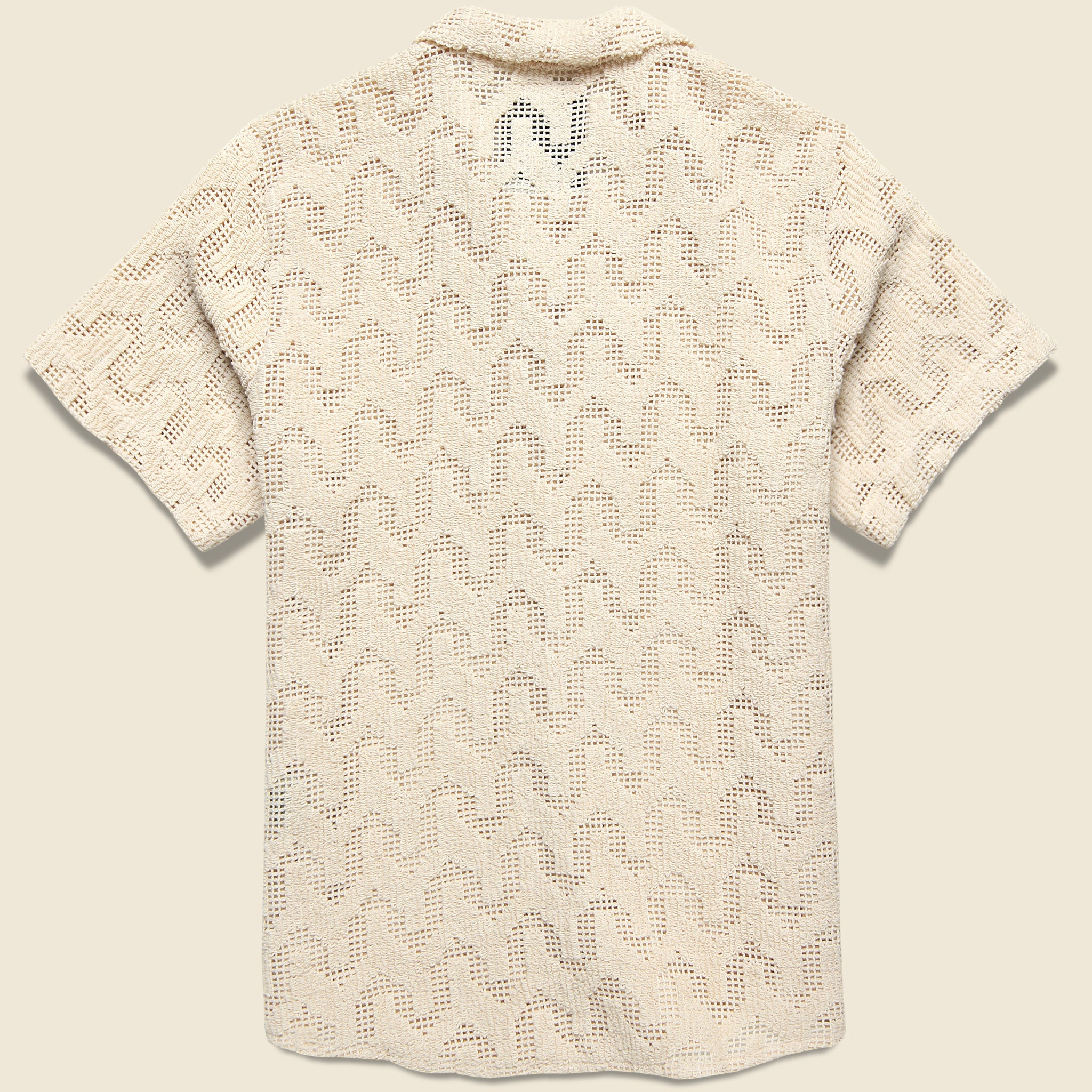 Atlas Crochet Terry Shirt - Cream - OAS - STAG Provisions - Tops - S/S Knit