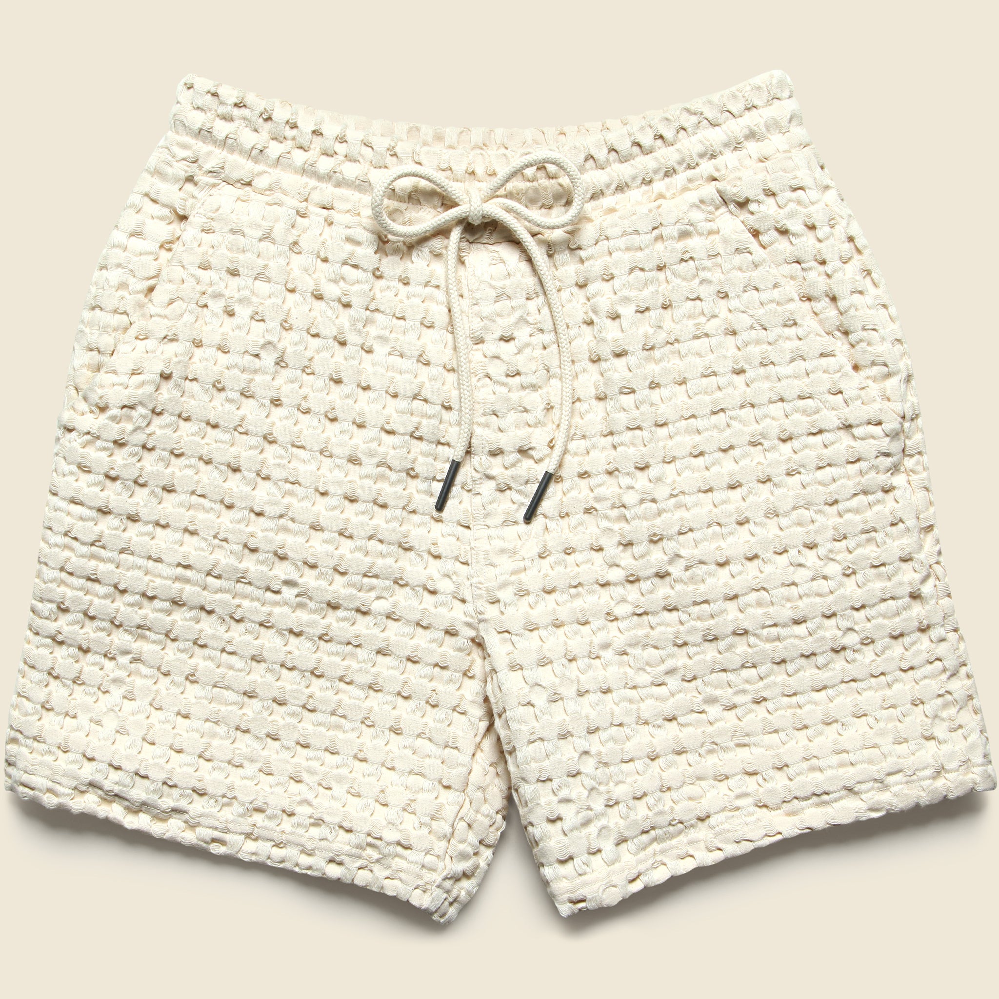 Porto Waffle Shorts Ecru - Main Image