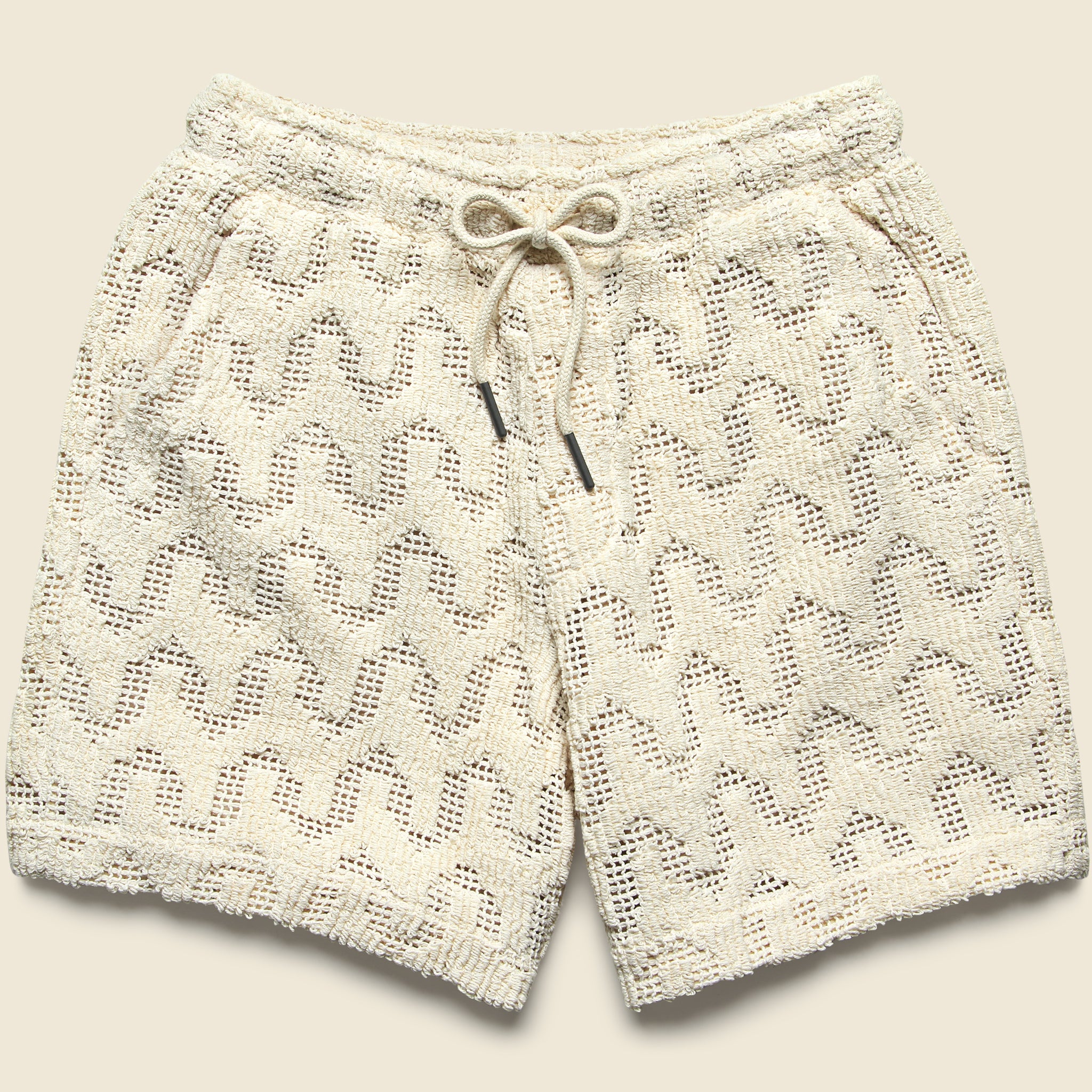 7" Atlas Crochet Shorts - Ecru