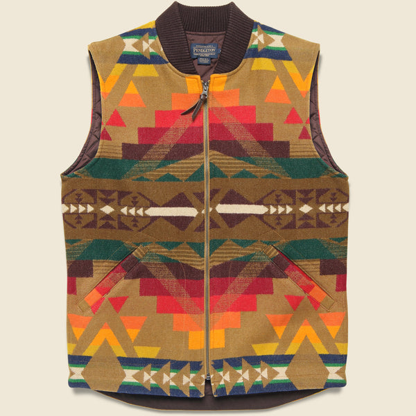 Colton Quilted Zip Vest - Alto Mesa Brown