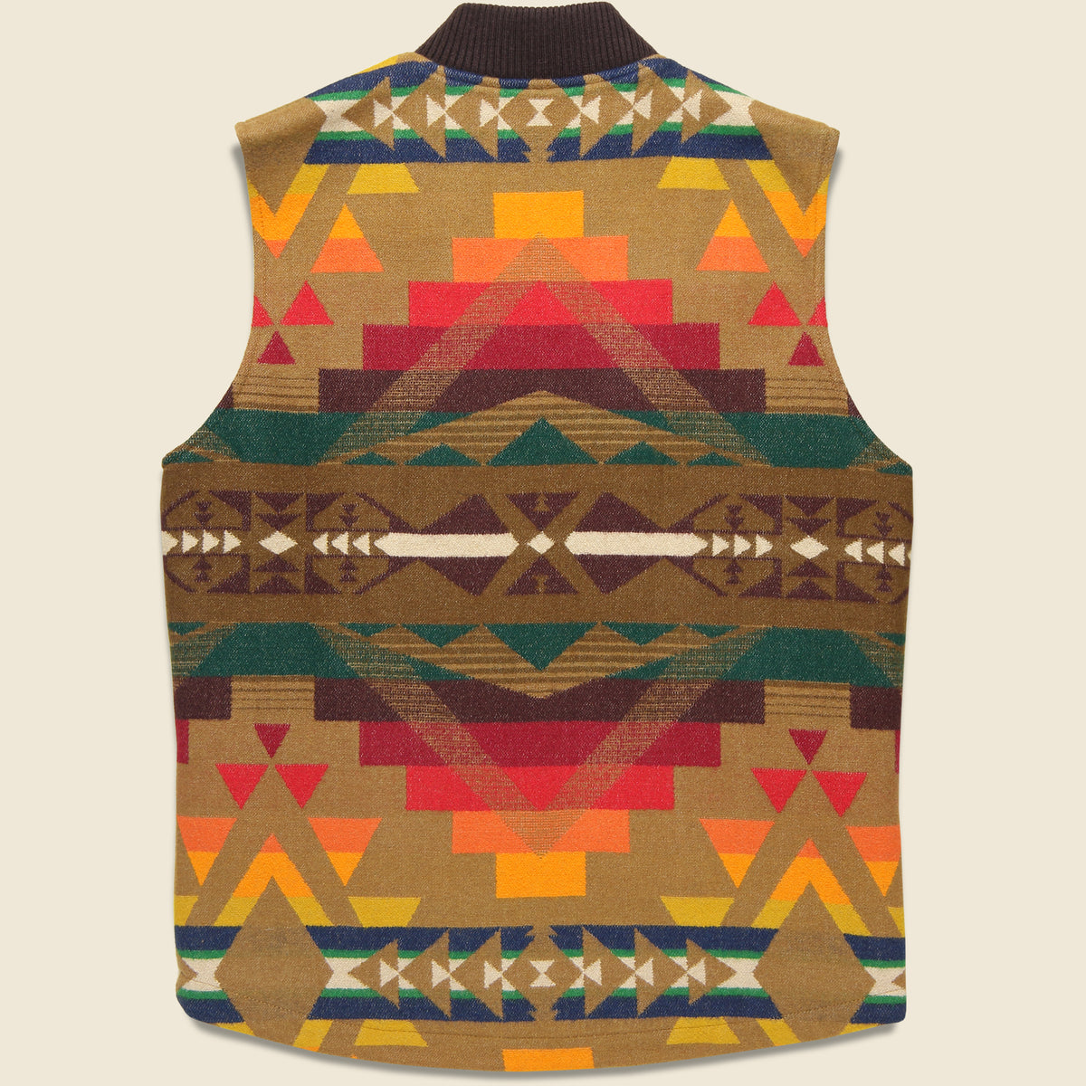 PENDLETON ネイティブ柄 WOOL VEST L PENDLETON Zipped Knitted Vest Black Tan Red L Lambswool Native