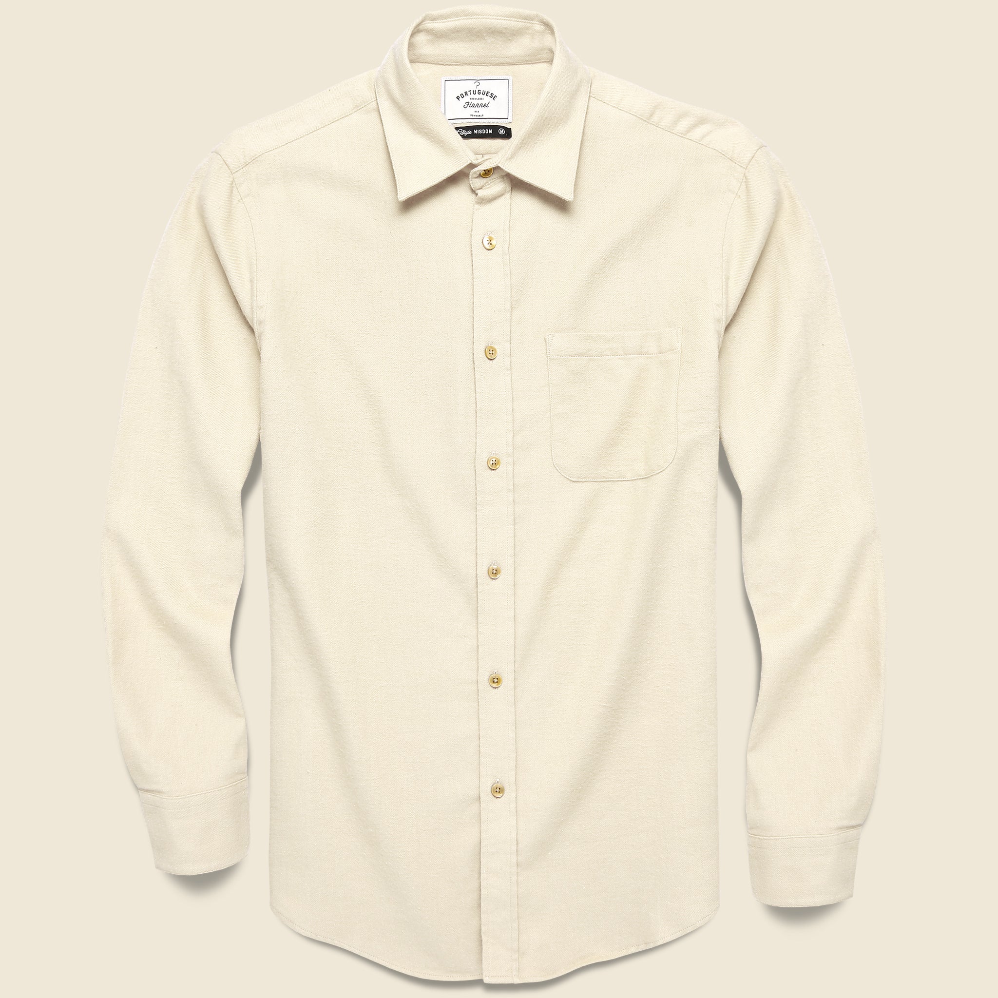 Flannel Teca Shirt - Ecru - Portuguese Flannel - STAG Provisions - Tops - L/S Woven - Solid