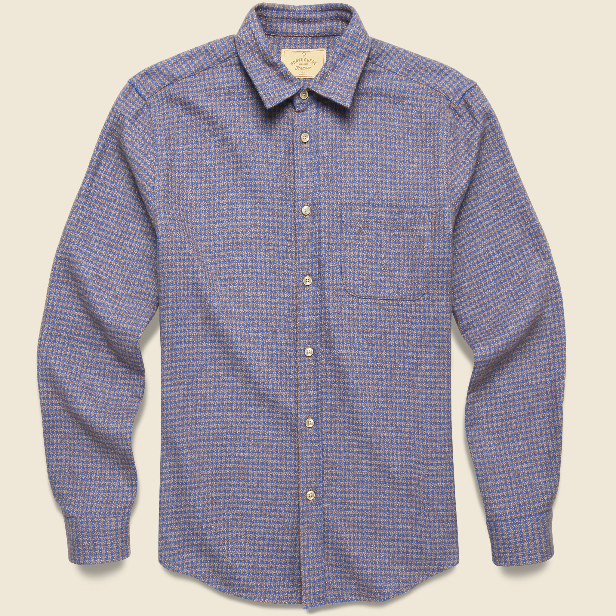 Pied Poule Shirt - Blue - Portuguese Flannel - STAG Provisions - Tops - L/S Woven - Other Pattern