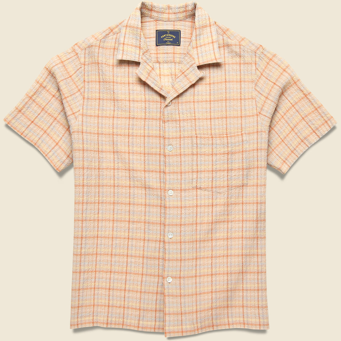 Portuguese Flannel Plaid Crepe Camp Shirt - Multi