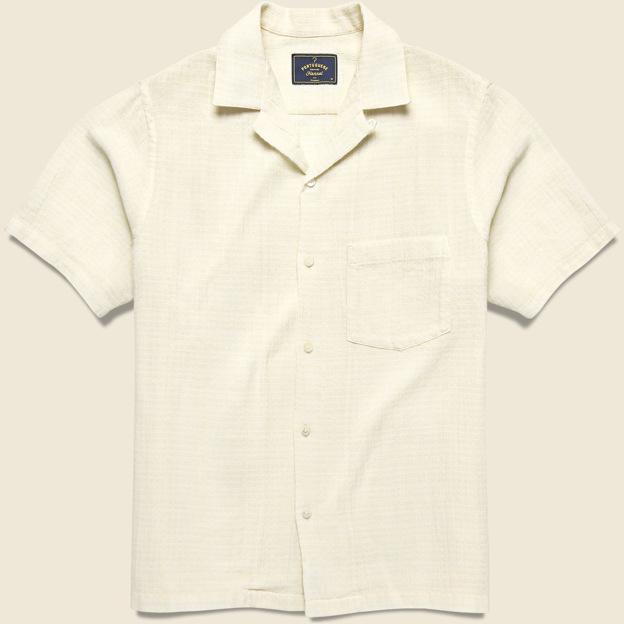 camp português Portuguese Flannel | Grain Camp Shirt - White in Size MEDIUM