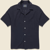 Grain Camp Shirt - Navy - Portuguese Flannel - STAG Provisions - Tops - S/S Woven - Solid