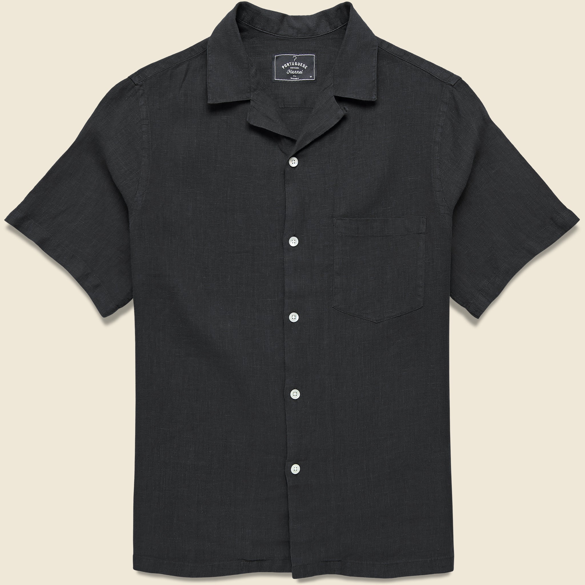 Portuguese Flannel | Linen Camp Shirt - Black in Size LARGE | STAG Provisions Portuguese Flannel | Linen Camp Shirt - Black in Size LARGE | STAG Provisions