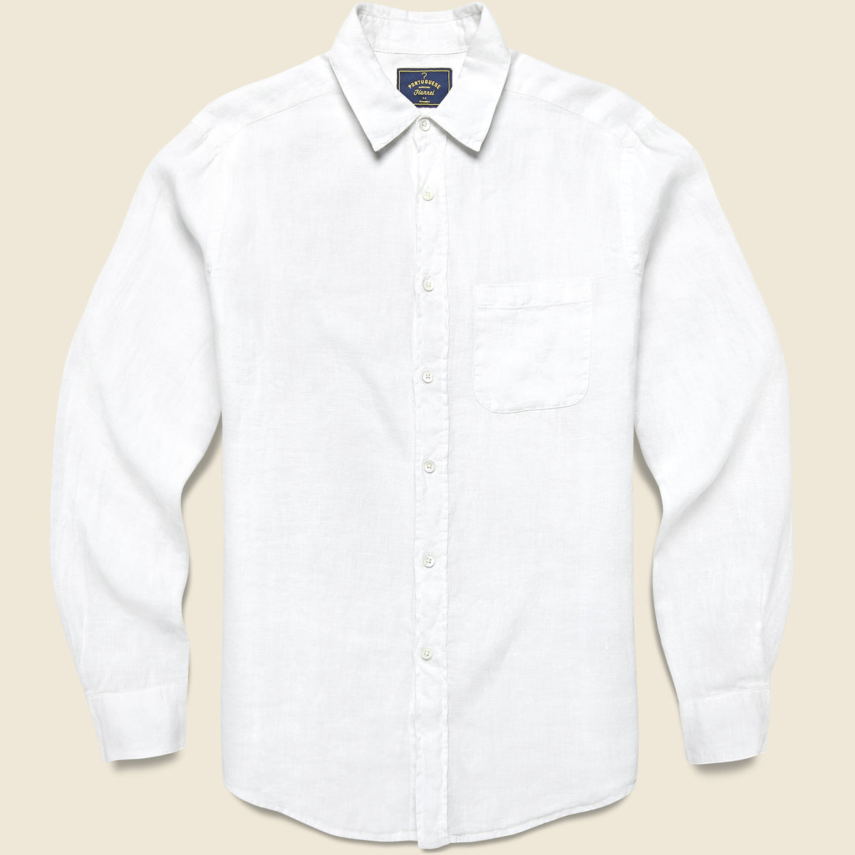 トップス argue BELGIE LINEN CLASSIC SHRTS/White Classic Linen Shirt - White