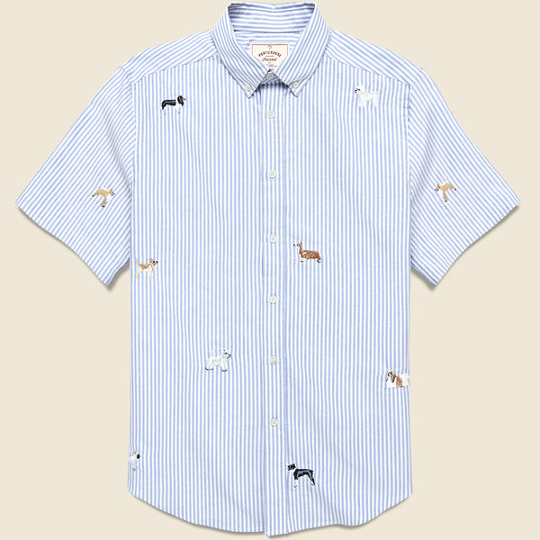 Dogs Oxford Shirt - Blue Stripe