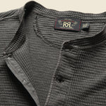 Waffle-Knit Henley - Faded Black - RRL - STAG Provisions - Tops - L/S Knit