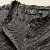 Waffle-Knit Henley - Faded Black - RRL - STAG Provisions - Tops - L/S Knit