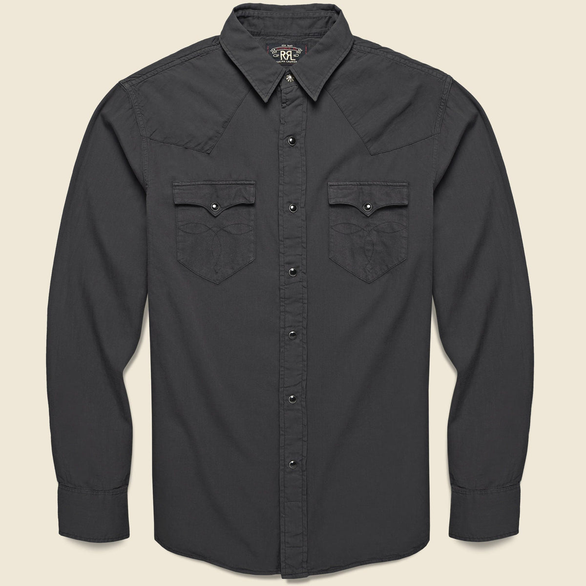 RRL Black Slim Fit Twill Western Shirt RRL Black Slim Fit Twill Western Shirt