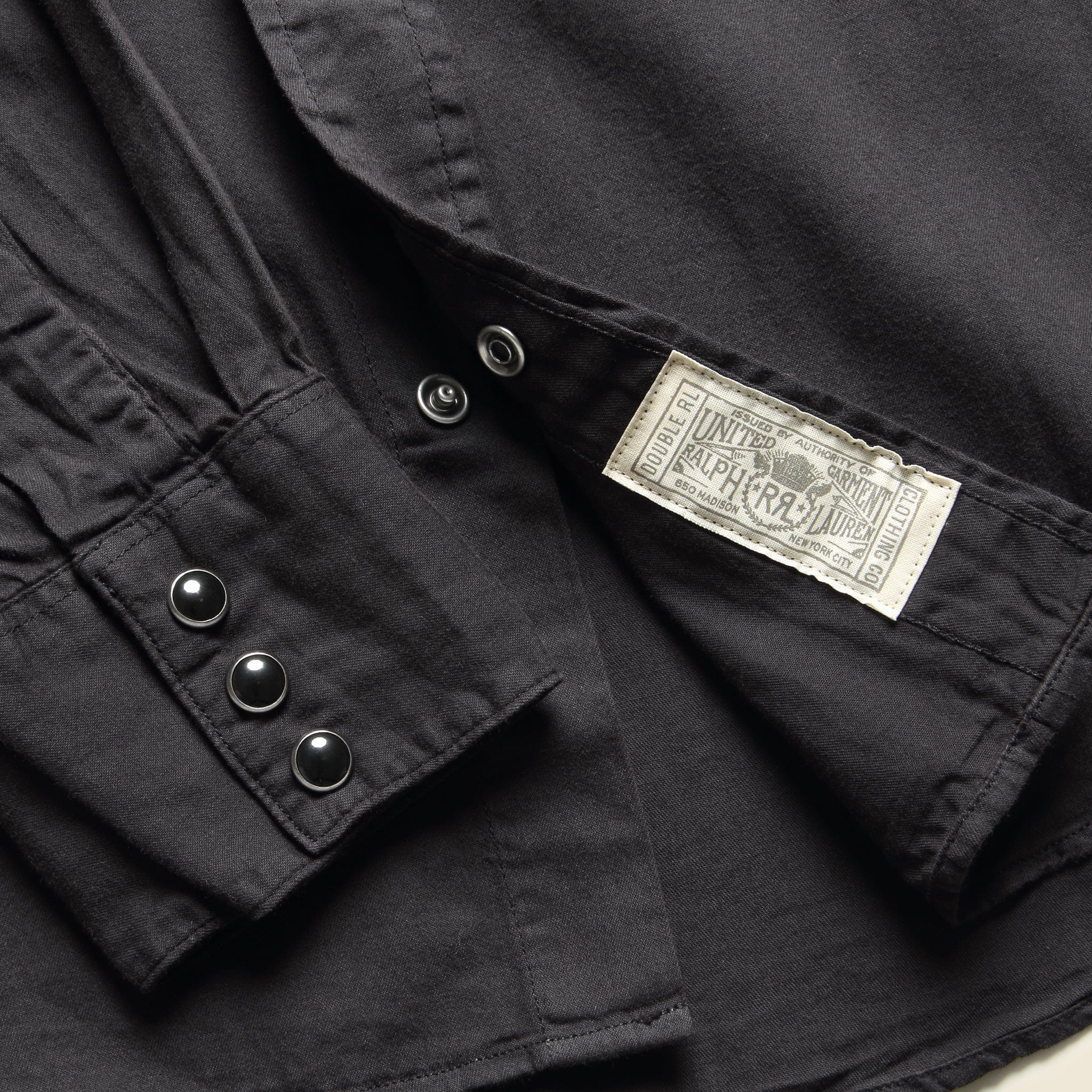 Slim Fit Twill Western Shirt - Black - RRL - STAG Provisions - Tops - L/S Woven - Solid