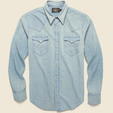 Slim Chambray Western Shirt - Davey Wash - RRL - STAG Provisions - Tops - L/S Woven - Solid