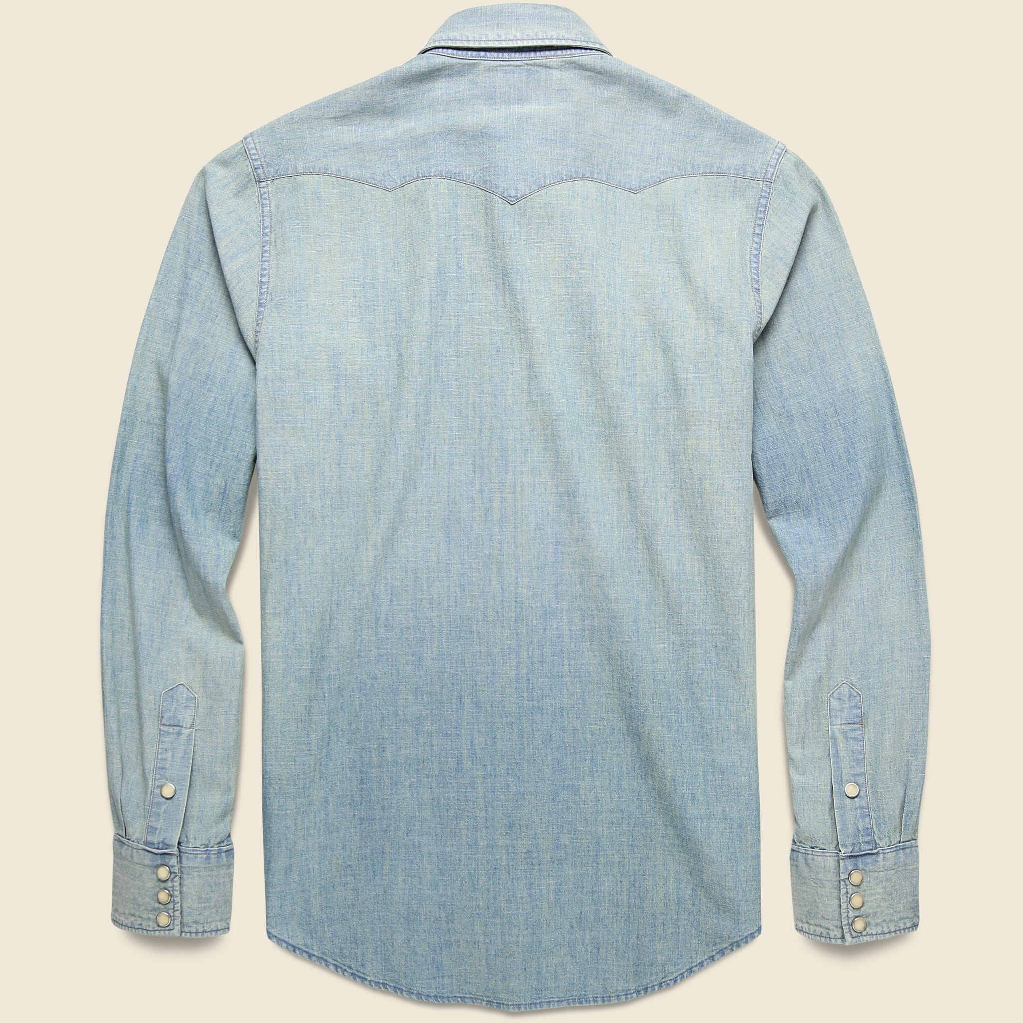 Slim Chambray Western Shirt - Davey Wash - RRL - STAG Provisions - Tops - L/S Woven - Solid