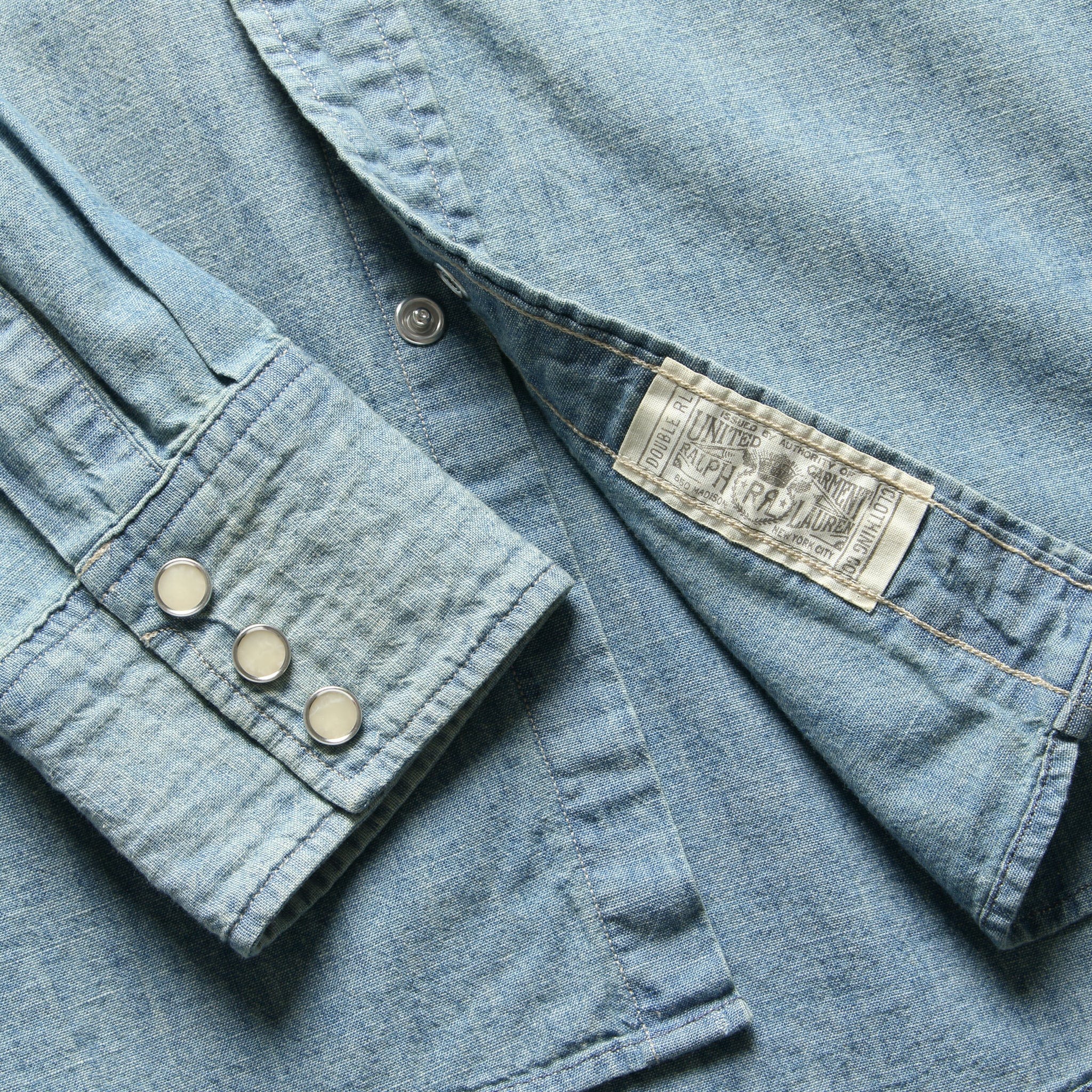 Slim Chambray Western Shirt - Davey Wash - RRL - STAG Provisions - Tops - L/S Woven - Solid