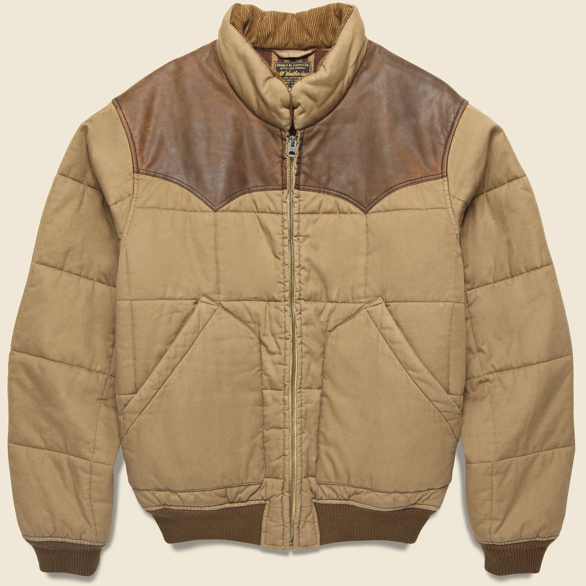 Breckenridge Quilted Oil Cloth Bomber Jacket - Tan