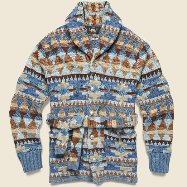 Ralph Lauren RRL Cotton Linen Shawl Collar Patchwork