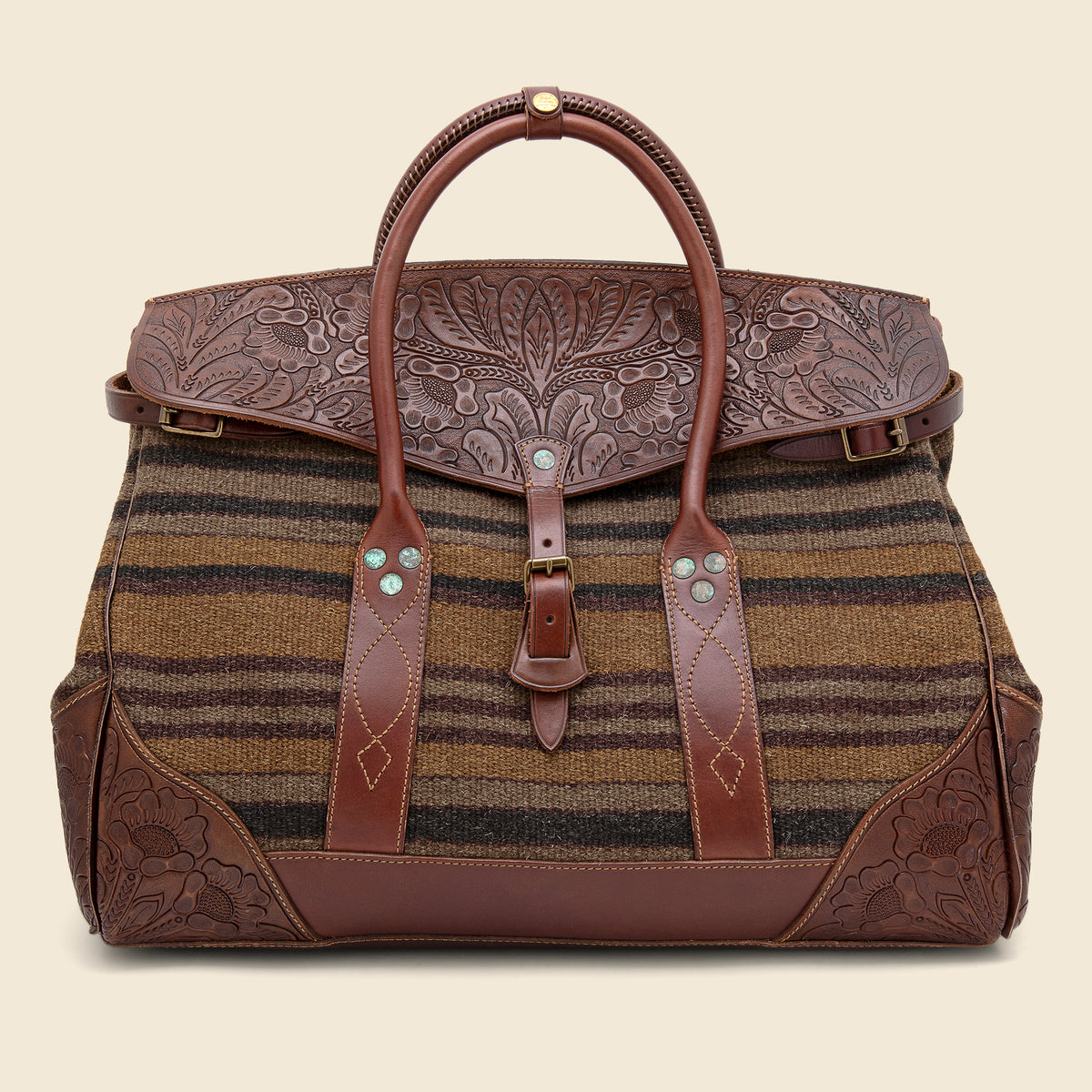 Pecos Blanket Duffle Bag Grey/Brown/Multi STAG Provisions