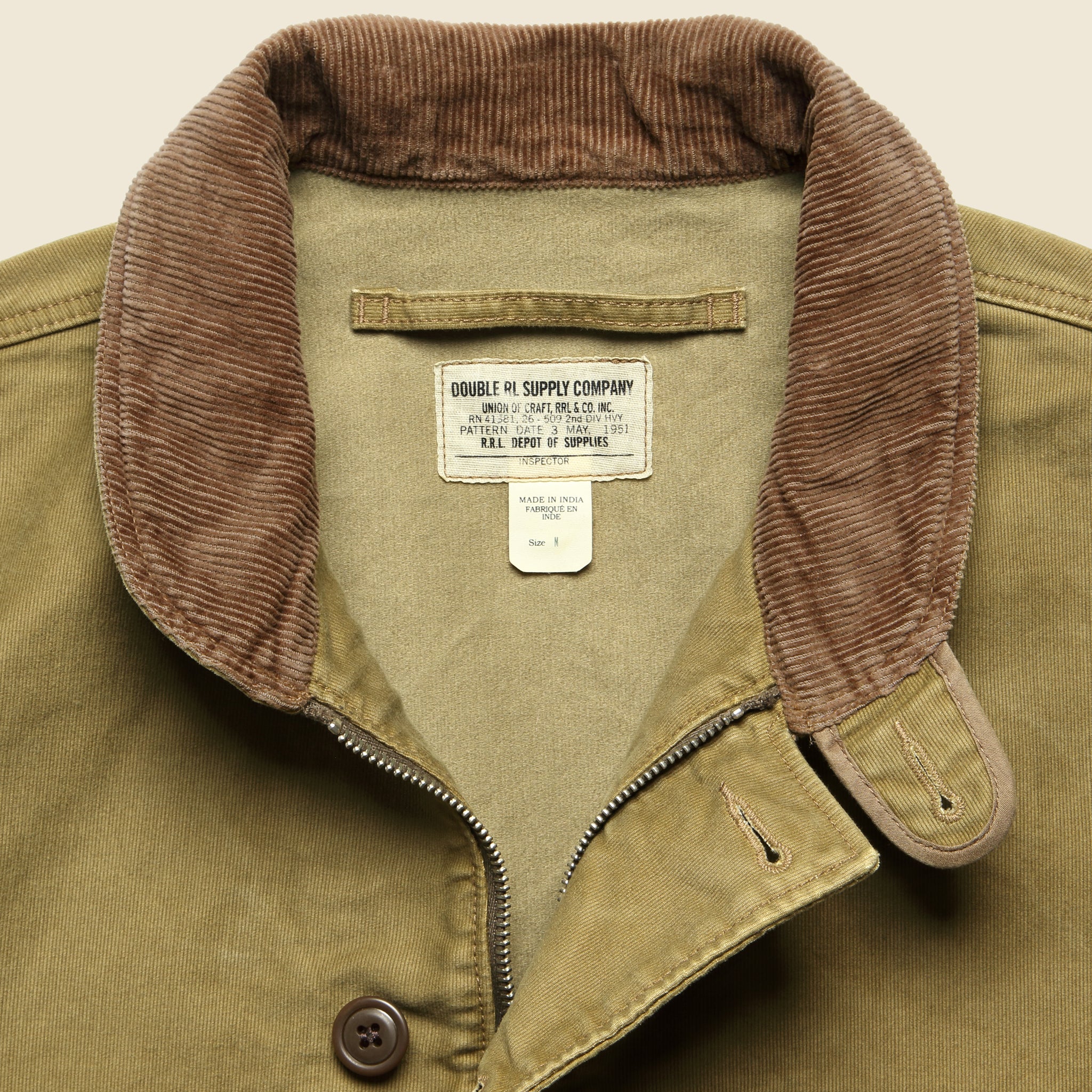 Corduroy Collar Deck Jacket - Khaki (Copy) - RRL - STAG Provisions - Outerwear - Coat / Jacket