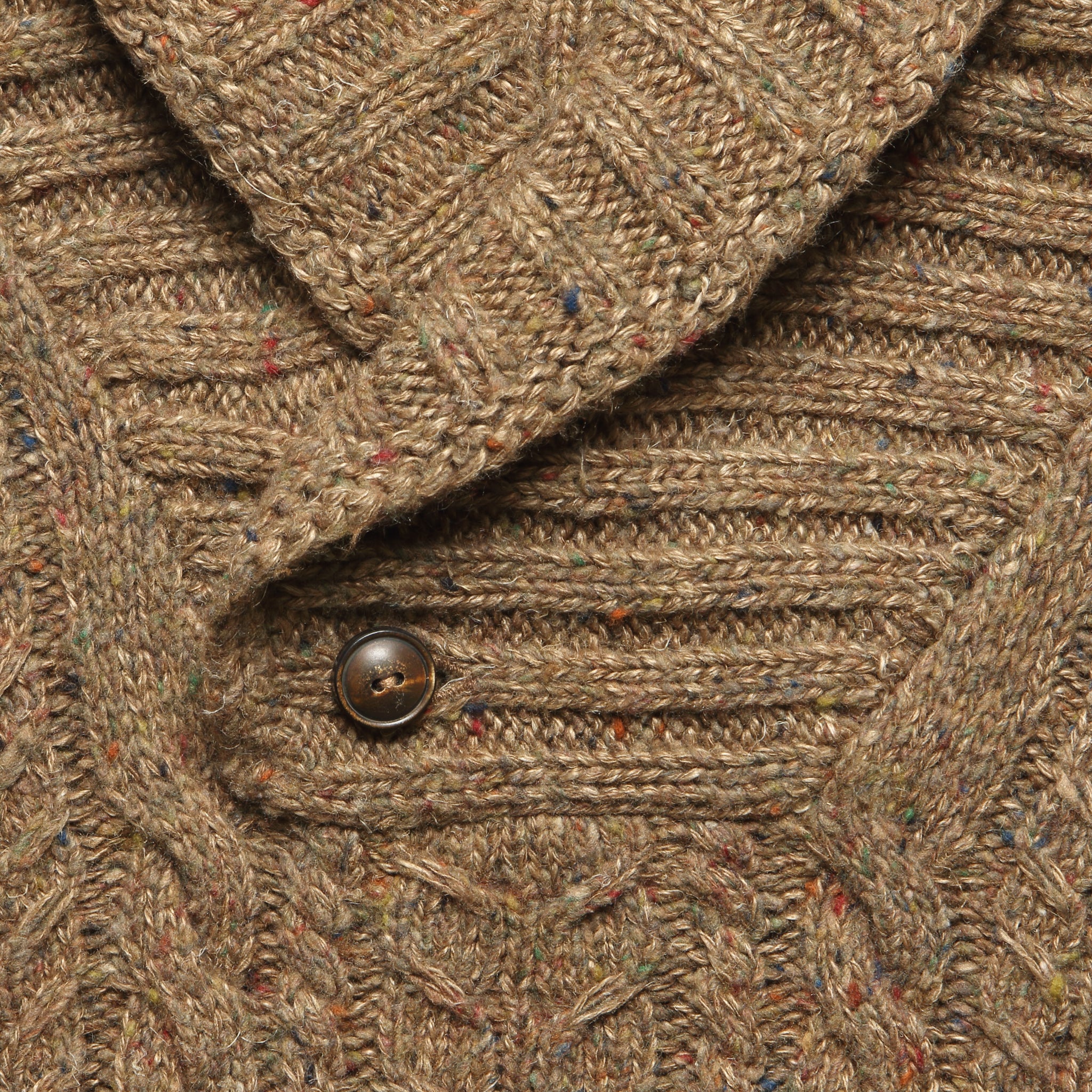 Cable Knit Shawl Sweater - Brown - RRL - STAG Provisions - Tops - Sweater